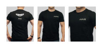 AJAX | T-Shirt "Pro" | Baumwolle | Schwarz | Beidseitiger Aufdruck | Größe: XL