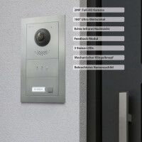 GOLIATH Hybrid IP Video Türsprechanlage mit App | Silber | 1-Fam | 2x7 Zoll Weiß | Unterputz | 180°