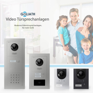 GOLIATH Hybrid IP Video Türsprechanlage mit App | 1 Fam | Anthrazit | 7 Zoll Schwarz | Fingerprint | 180°